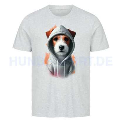 Premium T-Shirt "Parson Russell Terrier Hooded Shirt" Heather Grey – hunde-shirt.de