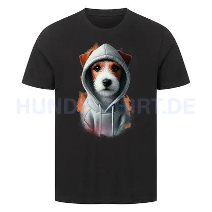 Premium T-Shirt "Parson Russell Terrier Hooded Shirt" Schwarz – hunde-shirt.de