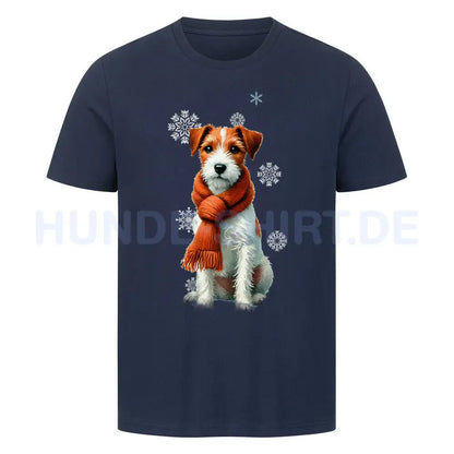 Premium T-Shirt "Parson Russell Terrier Winter" French Navy – hunde-shirt.de