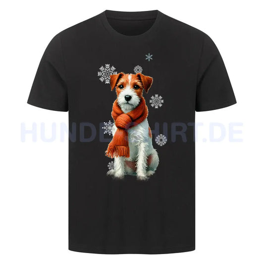 Premium T-Shirt "Parson Russell Terrier Winter" Schwarz – hunde-shirt.de