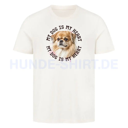 Premium T-Shirt "Pekingese HEART" Natural Raw – hunde-shirt.de