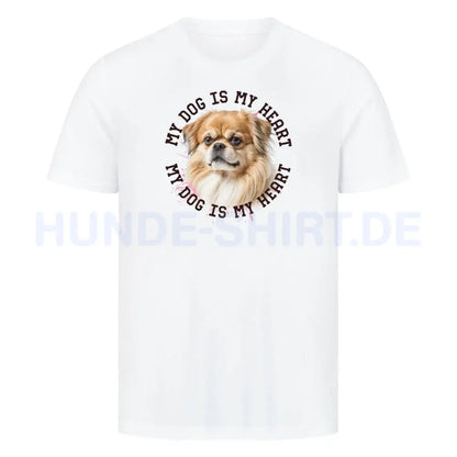 Premium T-Shirt "Pekingese HEART" Weiß – hunde-shirt.de