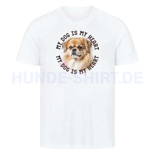 Premium T-Shirt "Pekingese HEART" Weiß – hunde-shirt.de