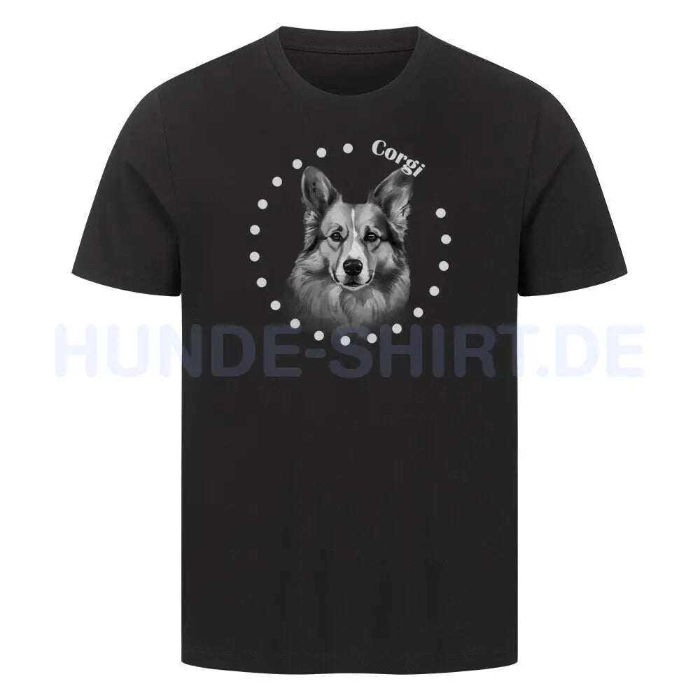 Premium T-Shirt "Pembroke Welsh Corgi Rounded 2" Schwarz – hunde-shirt.de