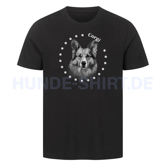 Premium T-Shirt "Pembroke Welsh Corgi Rounded 2" Schwarz – hunde-shirt.de