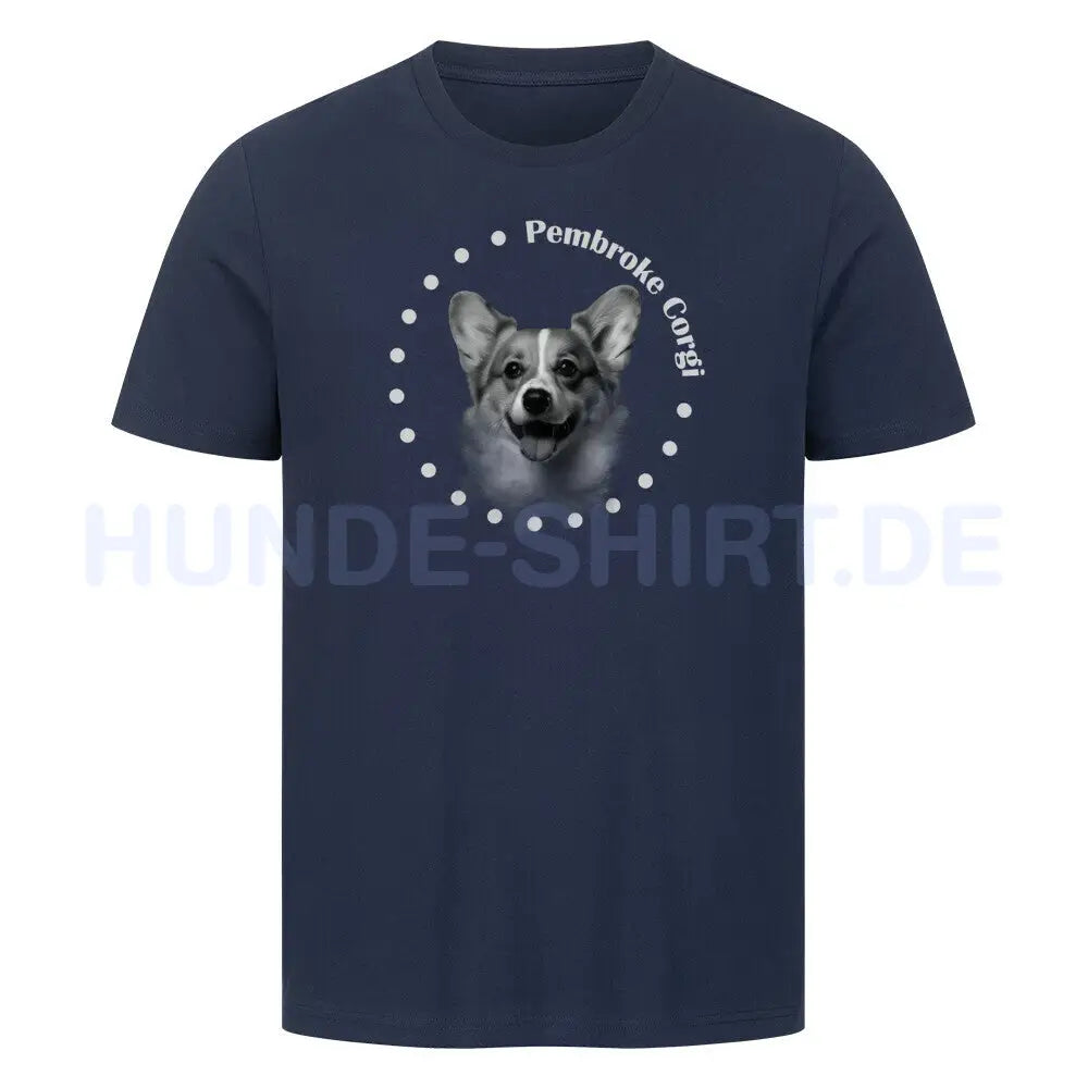 Premium T-Shirt "Pembroke Welsh Corgi Rounded" French Navy – hunde-shirt.de