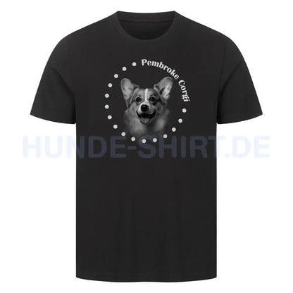 Premium T-Shirt "Pembroke Welsh Corgi Rounded" Schwarz – hunde-shirt.de