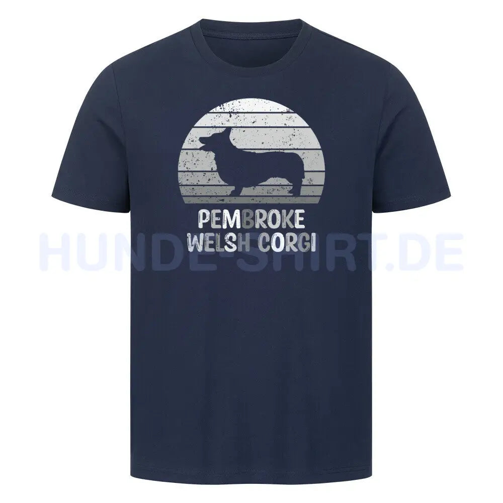 Premium T-Shirt "Pembroke Welsh Corgi" French Navy – hunde-shirt.de