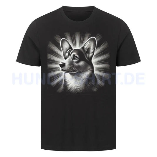 Premium T-Shirt "Pembroke Welsh Corgi - Shine" Schwarz – hunde-shirt.de