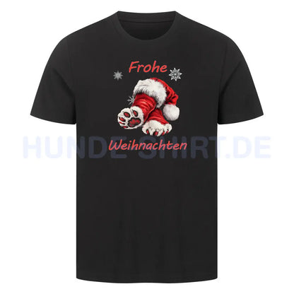 Premium T-Shirt "Pfoten Weihnachten" Schwarz – hunde-shirt.de