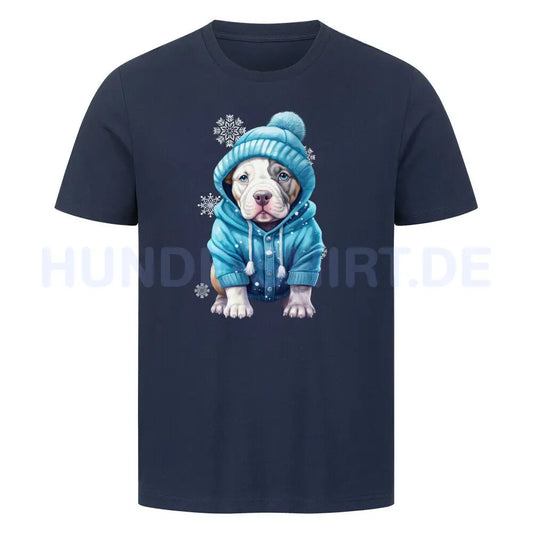 Premium T-Shirt "Pit Bull - Frost" French Navy – hunde-shirt.de