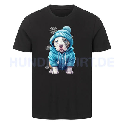 Premium T-Shirt "Pit Bull - Frost" Schwarz – hunde-shirt.de