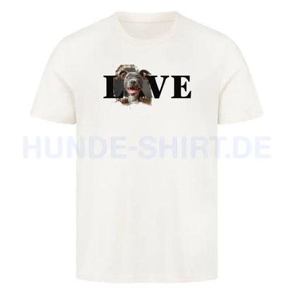 Premium T-Shirt "Pit Bull - LOVE" Natural Raw – hunde-shirt.de