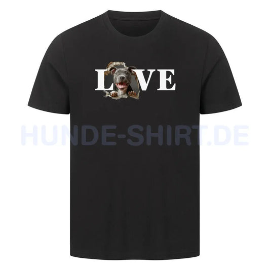 Premium T-Shirt "Pit Bull - LOVE" Schwarz – hunde-shirt.de