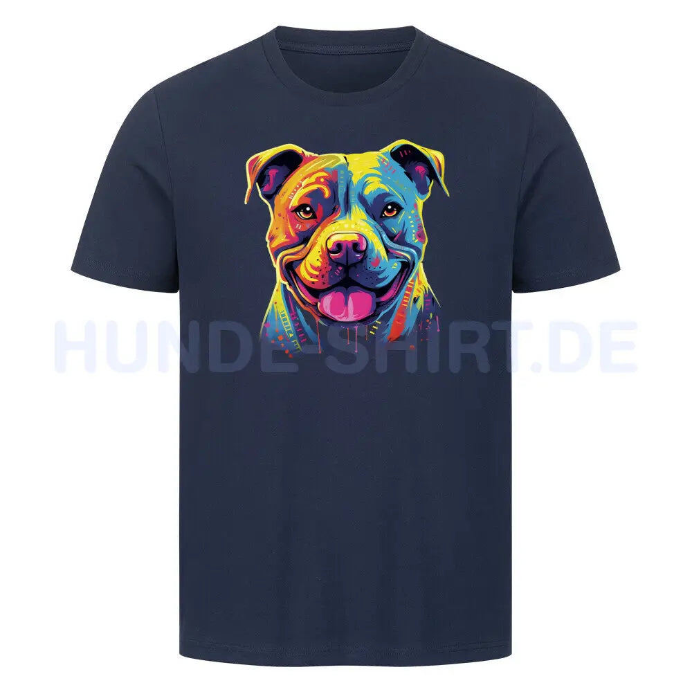 Premium T-Shirt "Pit Bull Paint" French Navy – hunde-shirt.de