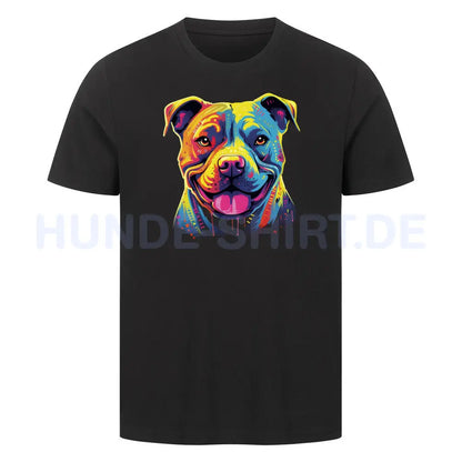 Premium T-Shirt "Pit Bull Paint" Schwarz – hunde-shirt.de