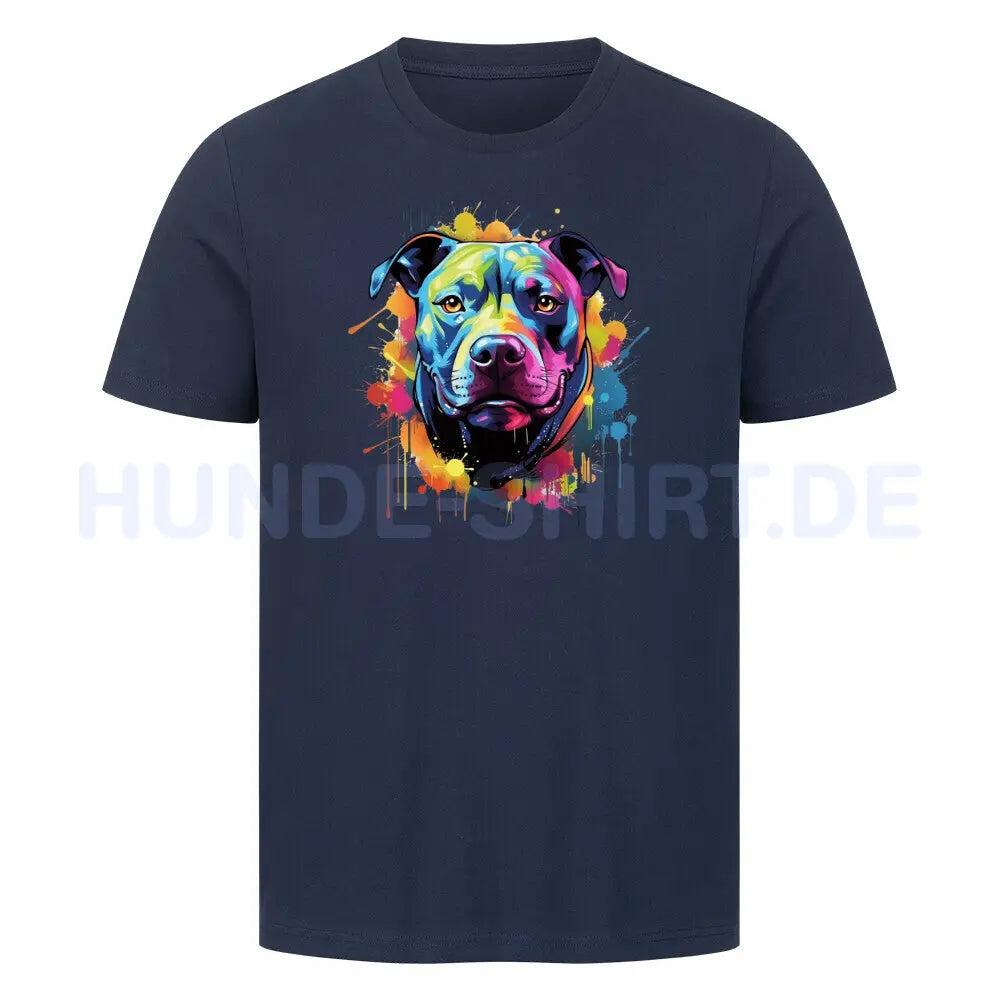 Premium T-Shirt "Pit Bull - Splash" French Navy – hunde-shirt.de