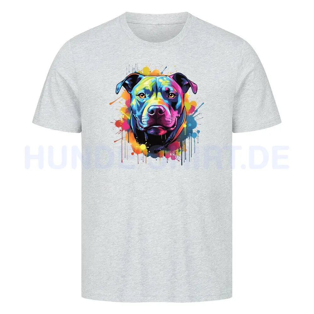 Premium T-Shirt "Pit Bull - Splash" Heather Grey – hunde-shirt.de