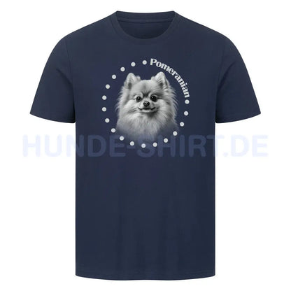 Premium T-Shirt "Pomeranian R" French Navy – hunde-shirt.de