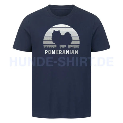 Premium T-Shirt "Pomeranian" French Navy – hunde-shirt.de