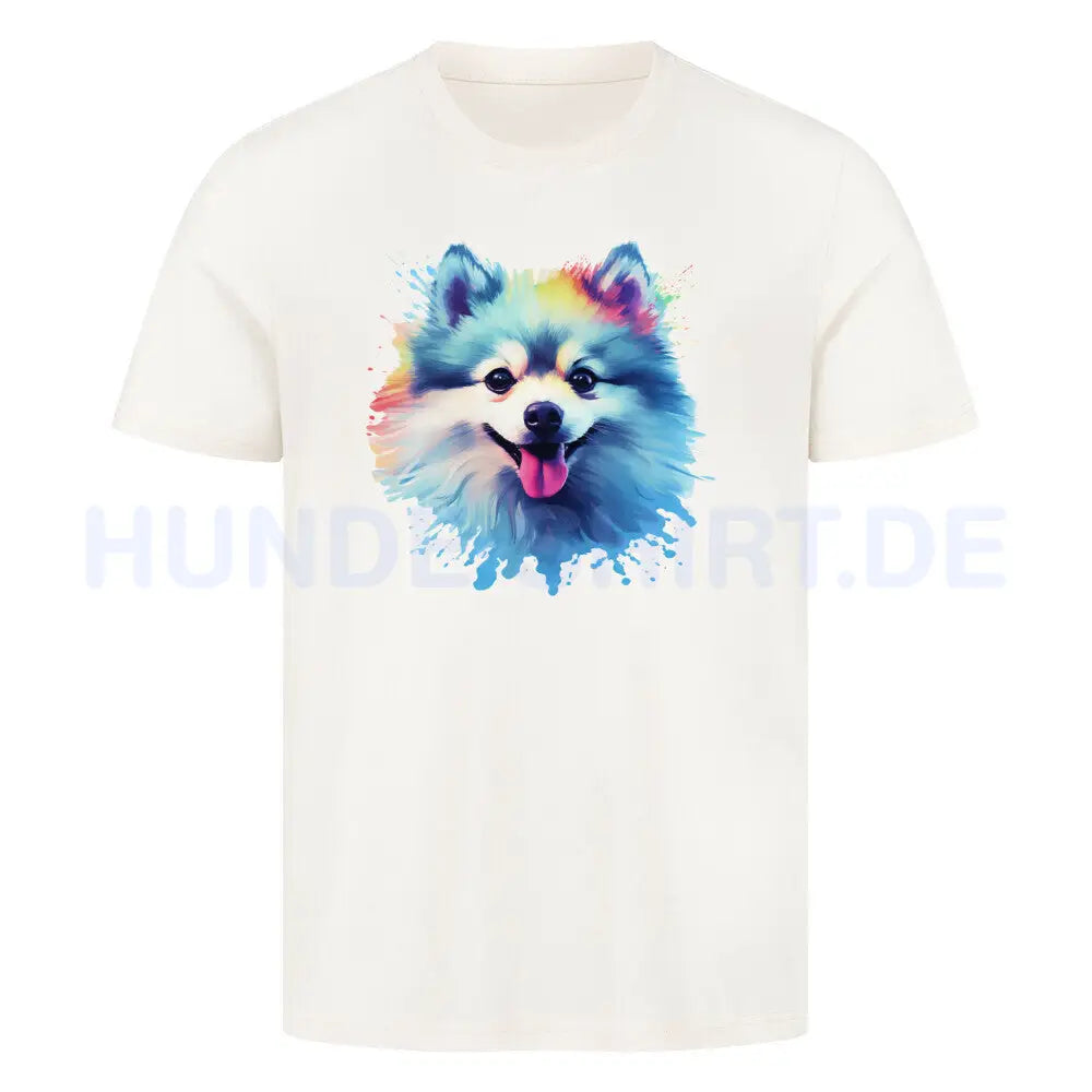 Premium T-Shirt "Pomeranian Splash" Natural Raw – hunde-shirt.de