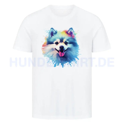 Premium T-Shirt "Pomeranian Splash" Weiß – hunde-shirt.de