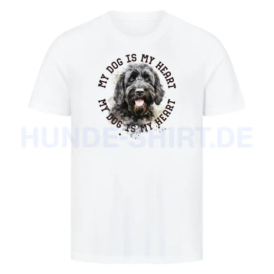 Premium T-Shirt "Portugiesischer Wasserhund HEART" Weiß – hunde-shirt.de