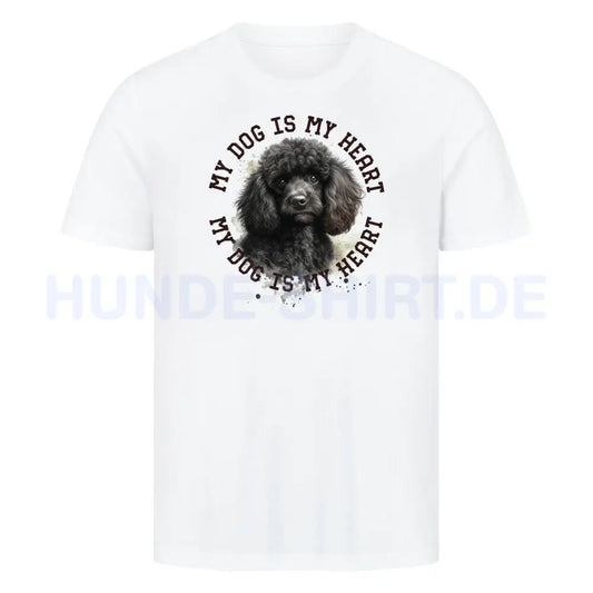 Premium T-Shirt "Pudel schwarz HEART" Weiß – hunde-shirt.de