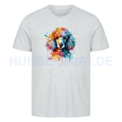 Premium T-Shirt "Pudel Splash" Heather Grey – hunde-shirt.de