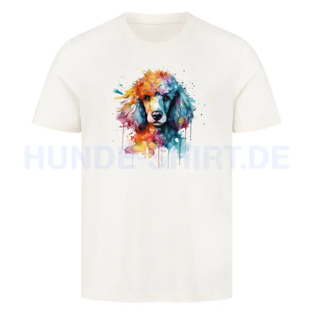 Premium T-Shirt "Pudel Splash" Natural Raw – hunde-shirt.de