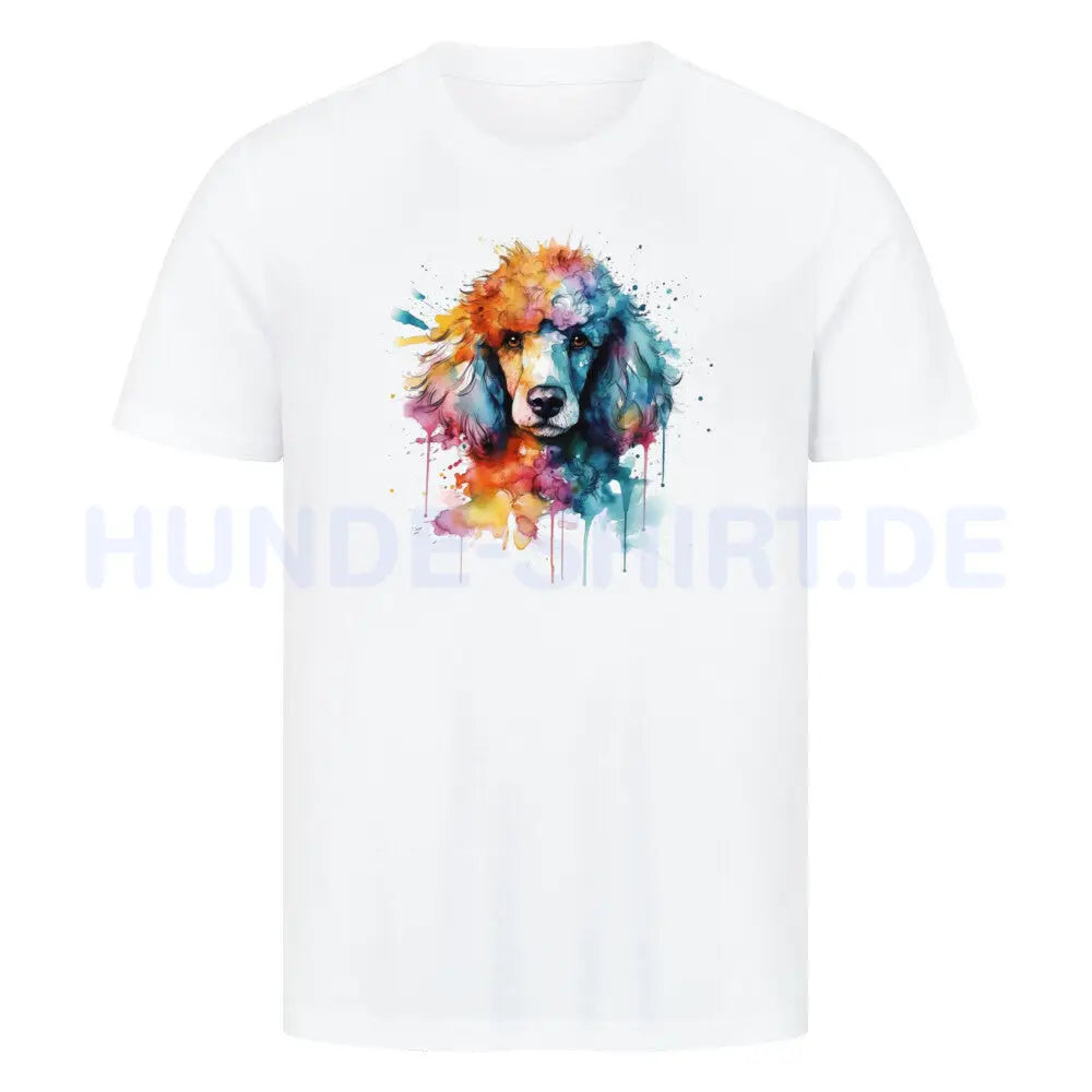 Premium T-Shirt "Pudel Splash" Weiß – hunde-shirt.de