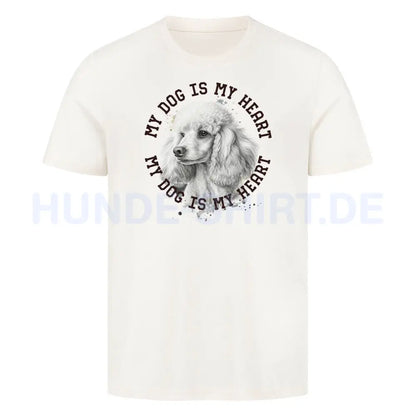 Premium T-Shirt "Pudel weiß HEART" Natural Raw – hunde-shirt.de