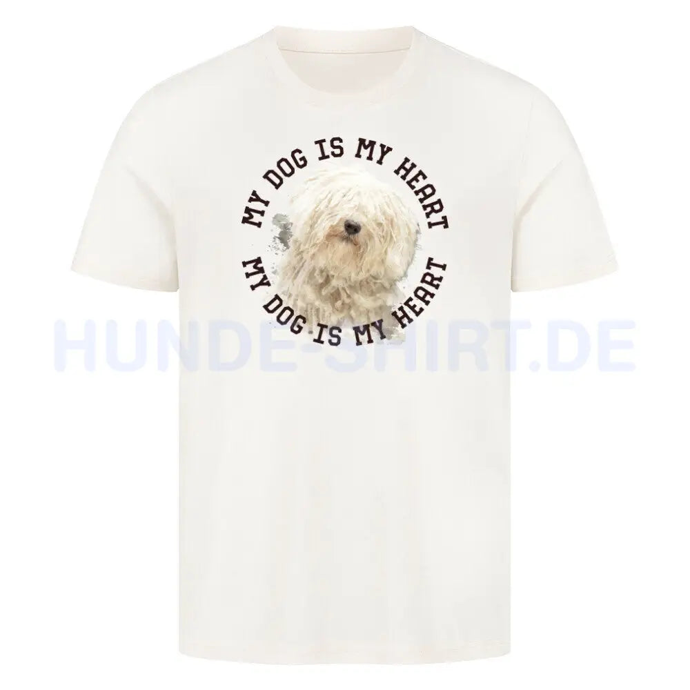 Premium T-Shirt "Puli HEART" Natural Raw – hunde-shirt.de