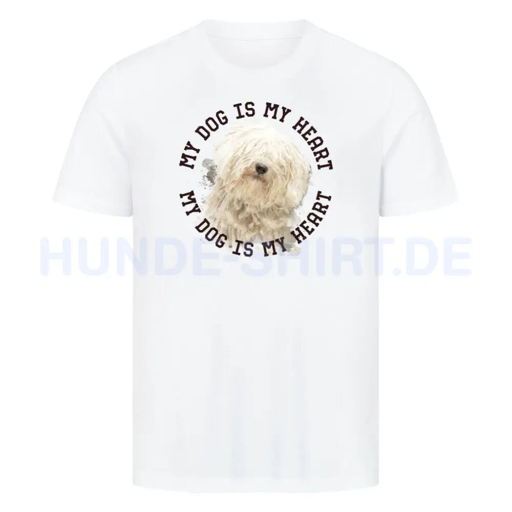 Premium T-Shirt "Puli HEART" Weiß – hunde-shirt.de