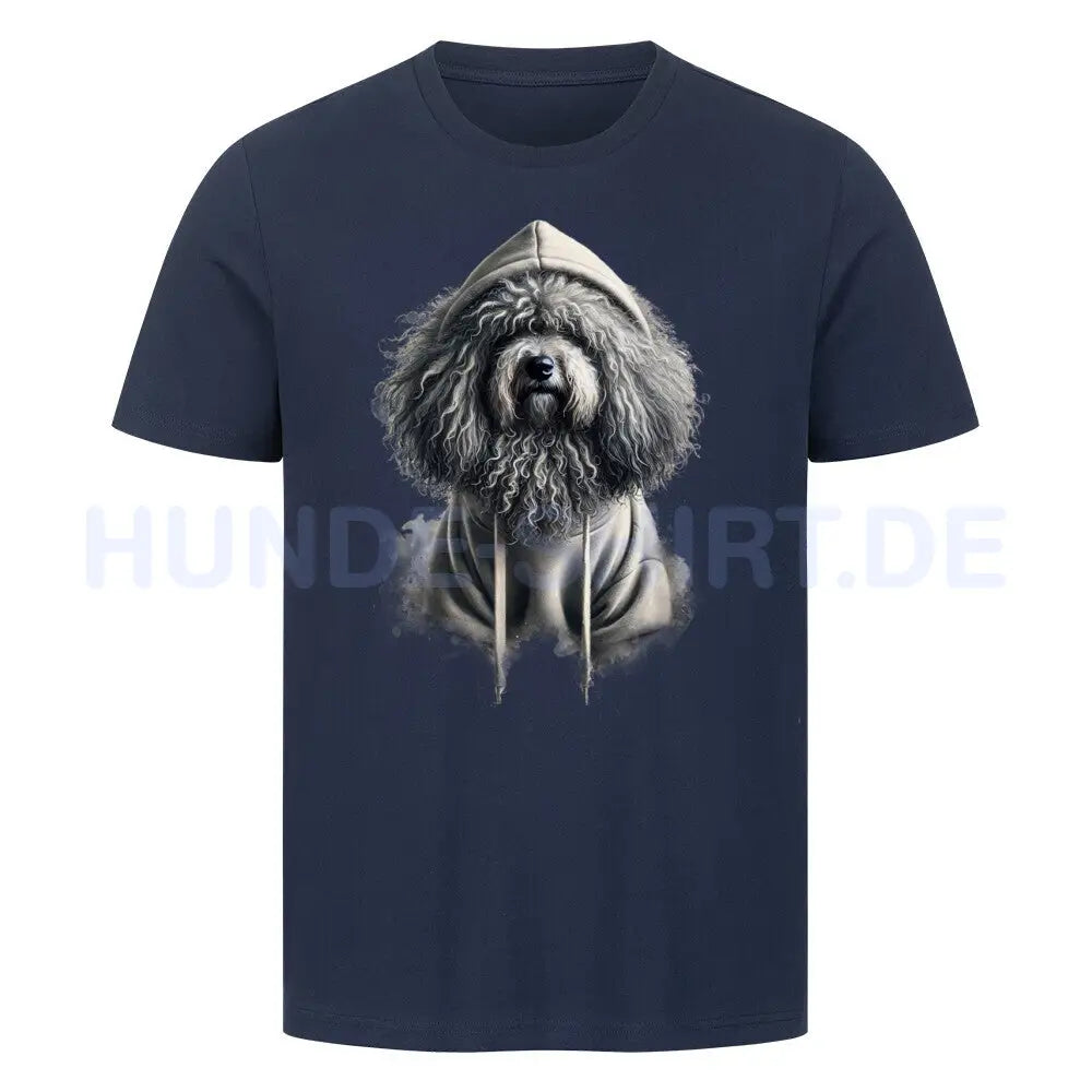 Premium T-Shirt "Puli Hooded Shirt" French Navy – hunde-shirt.de