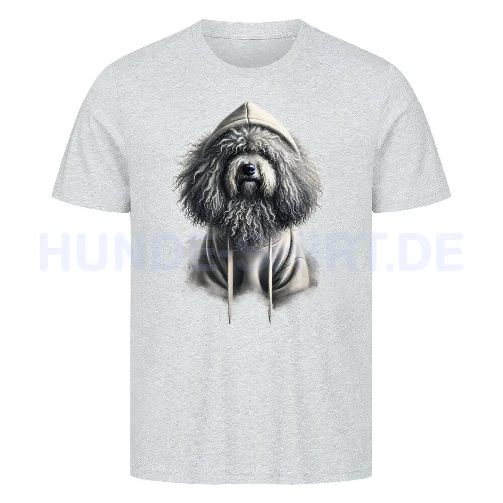 Premium T-Shirt "Puli Hooded Shirt" Heather Grey – hunde-shirt.de