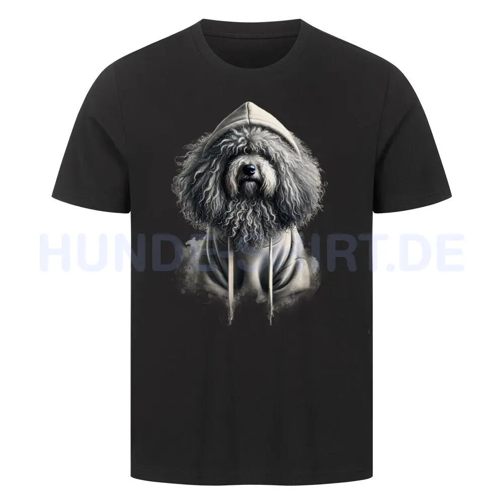 Premium T-Shirt "Puli Hooded Shirt" Schwarz – hunde-shirt.de