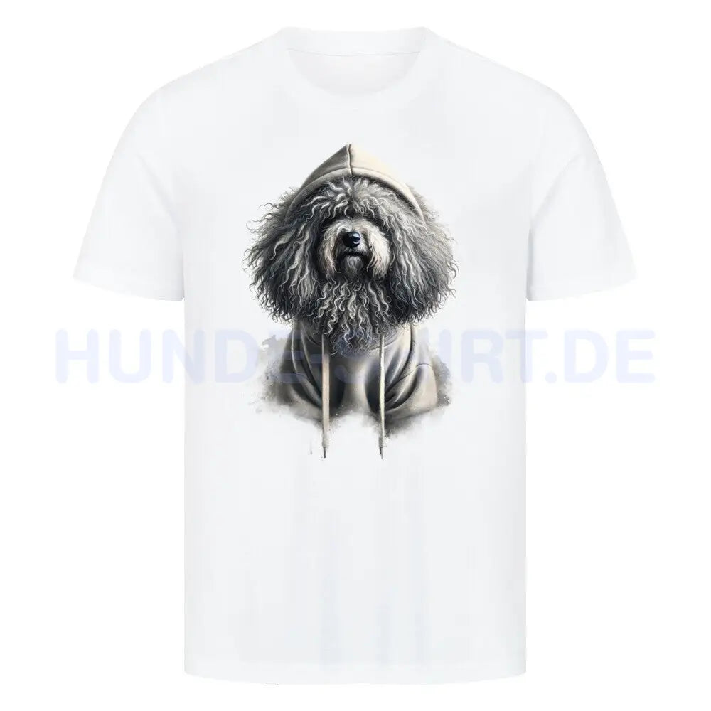 Premium T-Shirt "Puli Hooded Shirt" Weiß – hunde-shirt.de