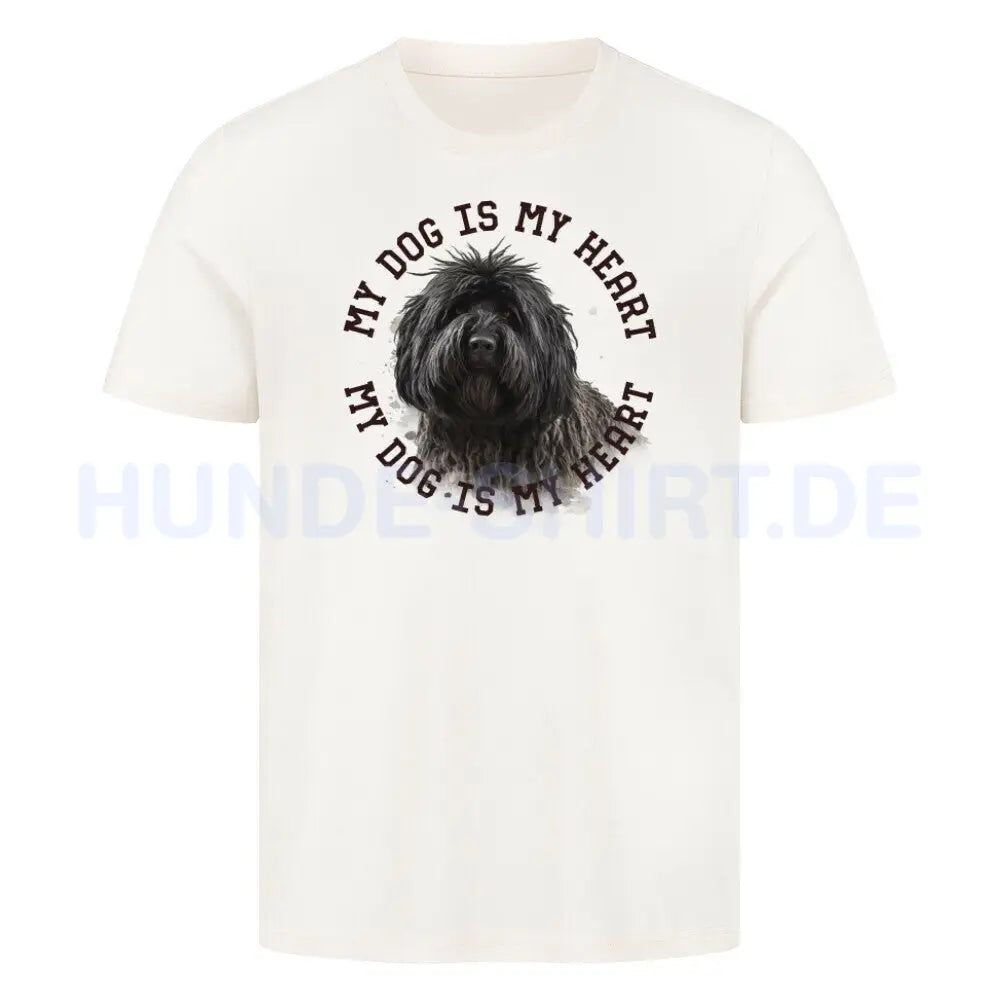 Premium T-Shirt "Puli schwarz HEART" Natural Raw – hunde-shirt.de