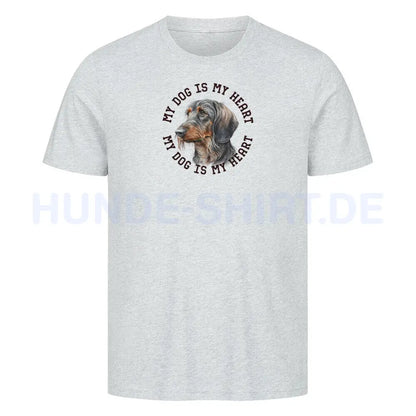 Premium T-Shirt "Rauhaar Dackel HEART" Heather Grey – hunde-shirt.de