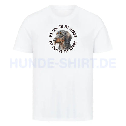 Premium T-Shirt "Rauhaar Dackel HEART" Weiß – hunde-shirt.de