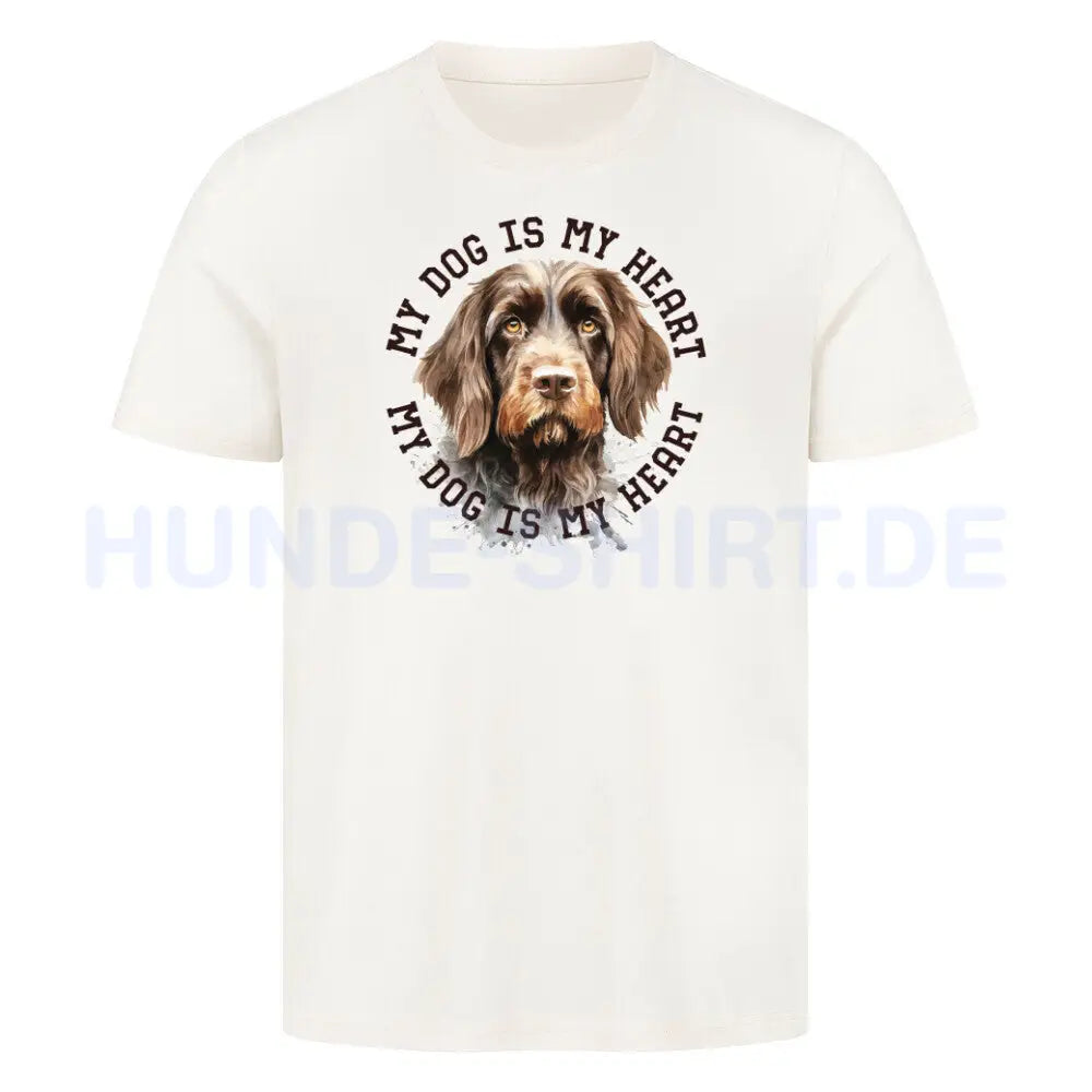 Premium T-Shirt "Rauhaar Korthals HEART" Natural Raw – hunde-shirt.de