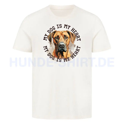 Premium T-Shirt "Rhodesian Ridgeback HEART" Natural Raw – hunde-shirt.de