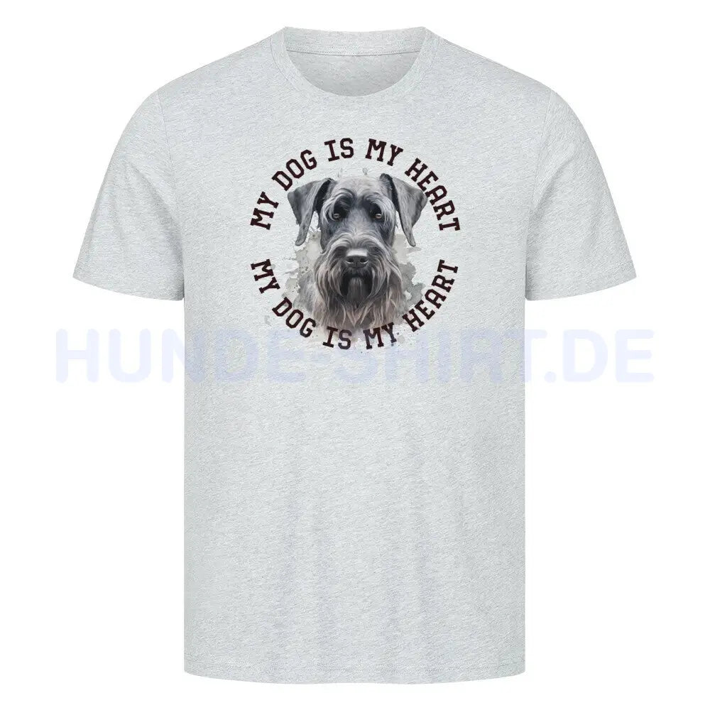 Premium T-Shirt "Riesenschnauzer HEART" Heather Grey – hunde-shirt.de