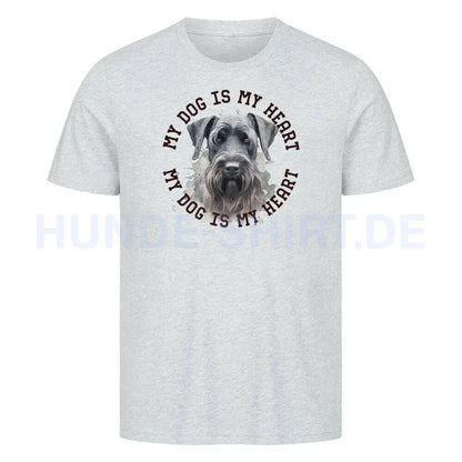 Premium T-Shirt "Riesenschnauzer HEART" Heather Grey – hunde-shirt.de