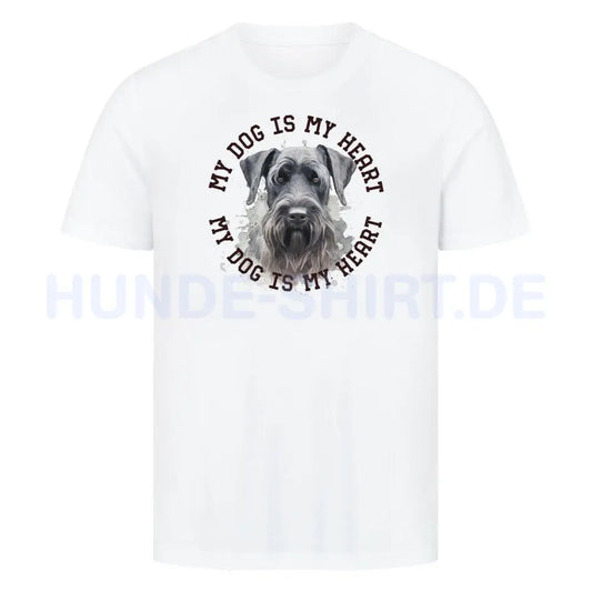 Premium T-Shirt "Riesenschnauzer HEART" Weiß – hunde-shirt.de