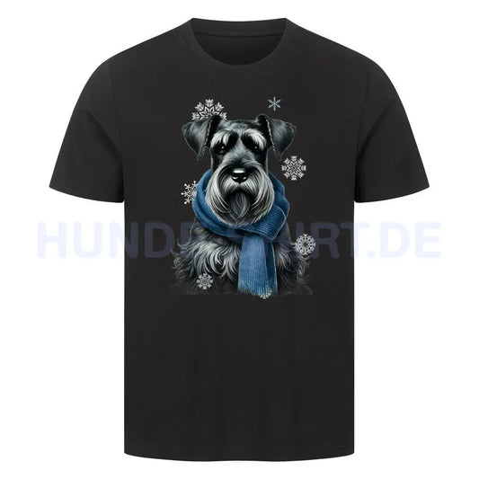 Premium T-Shirt "Riesenschnauzer Winter" Schwarz – hunde-shirt.de