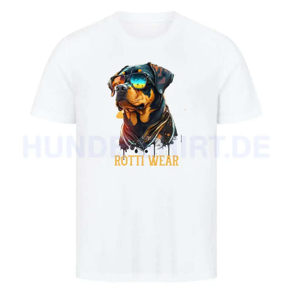 Premium T-Shirt "Rotti Wear" Weiß – hunde-shirt.de