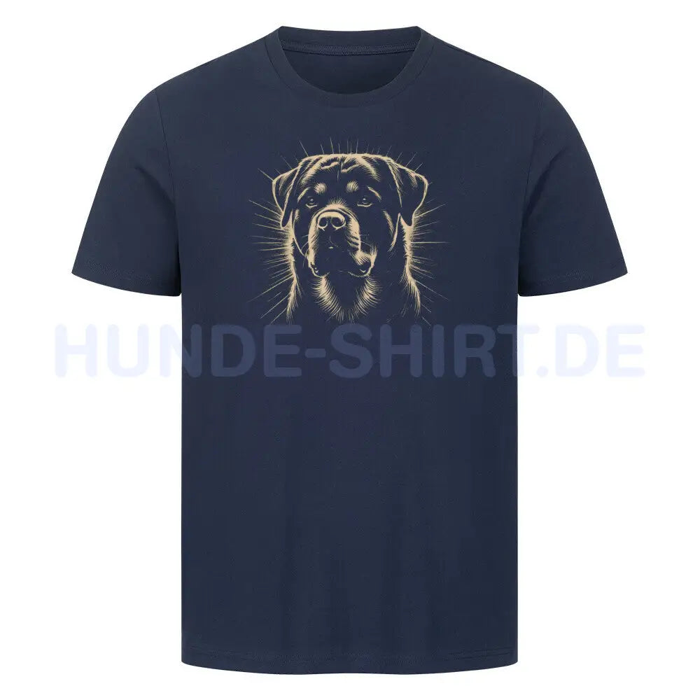 Premium T-Shirt "Rottweiler Beige Shine" French Navy – hunde-shirt.de