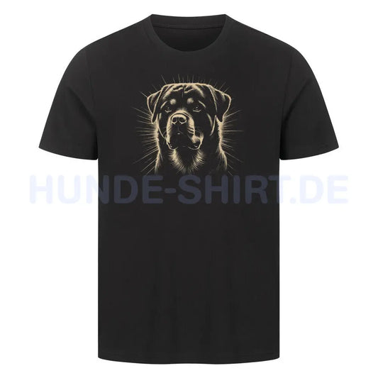 Premium T-Shirt "Rottweiler Beige Shine" Schwarz – hunde-shirt.de